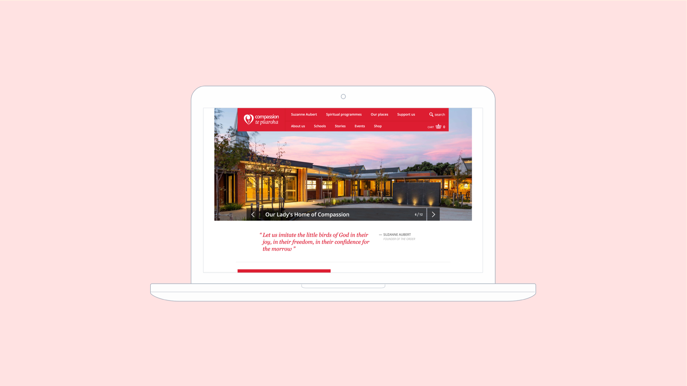 Compassion website homepage mockup