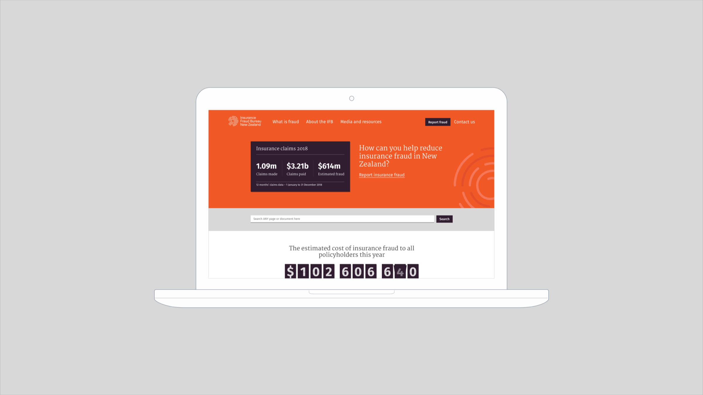 Insurance Fraud Bureau portfolio thumbnail — homepage grid card
