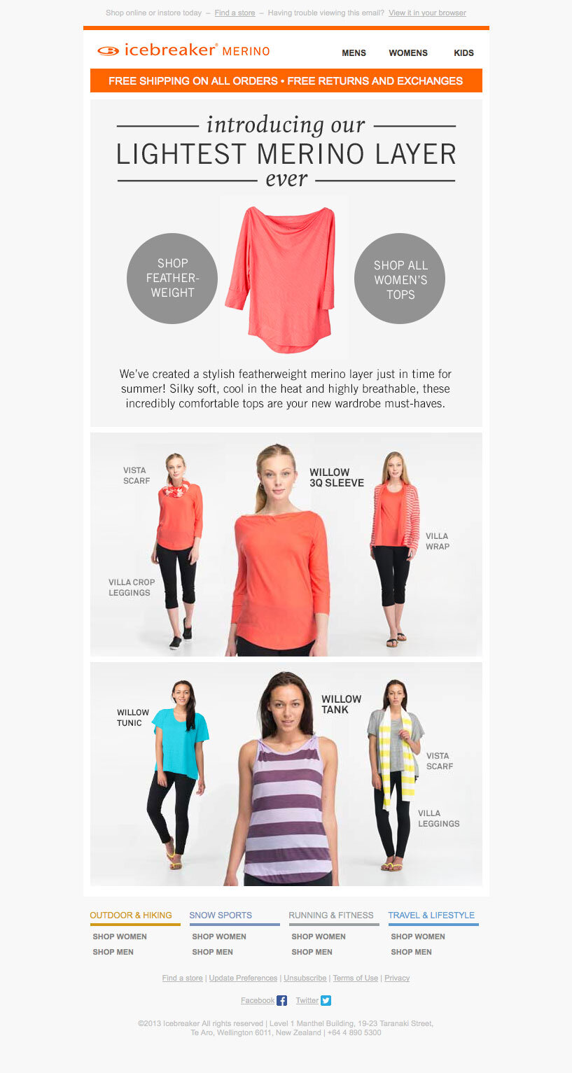 Icebreaker email marketing design sample — image 2 of 28 in page order