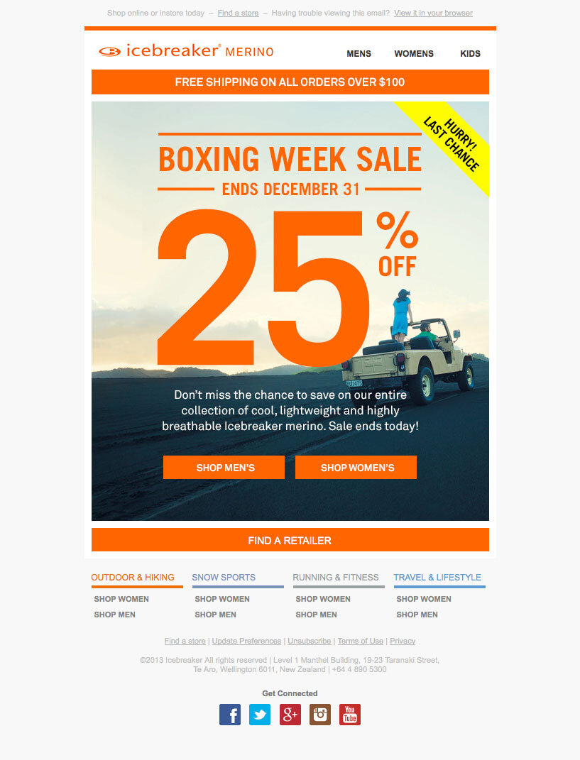 Icebreaker email marketing design sample — image 3 of 28 in page order