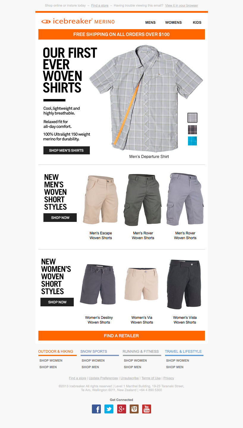 Icebreaker email marketing design sample — image 4 of 28 in page order