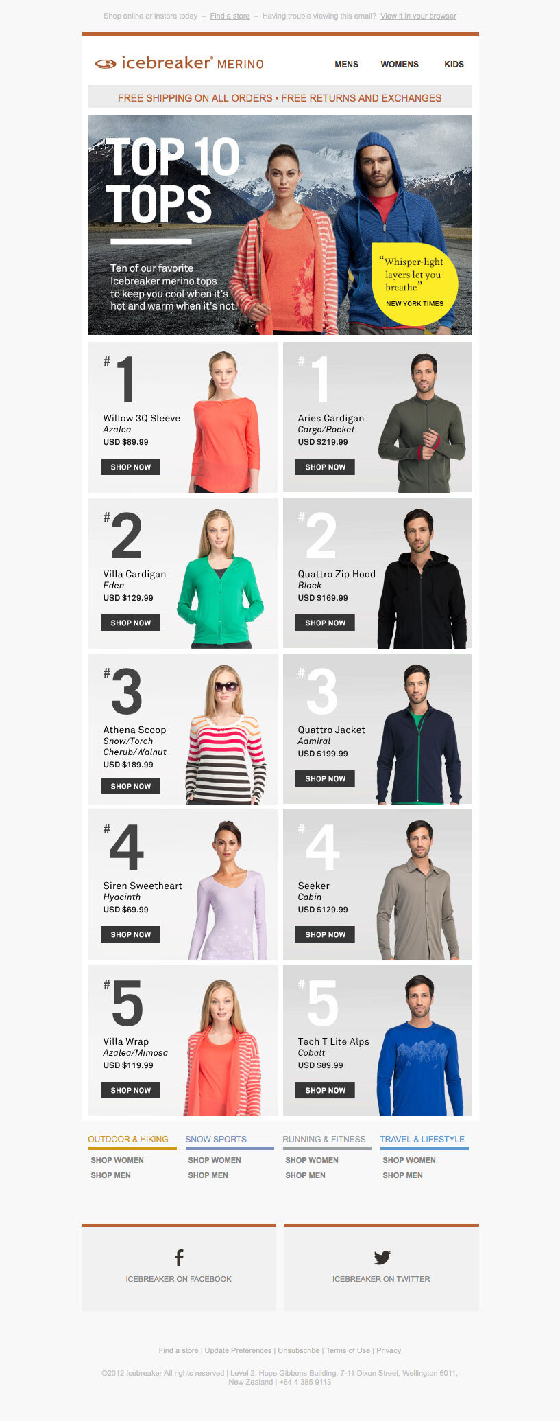Icebreaker email marketing design sample — image 5 of 28 in page order