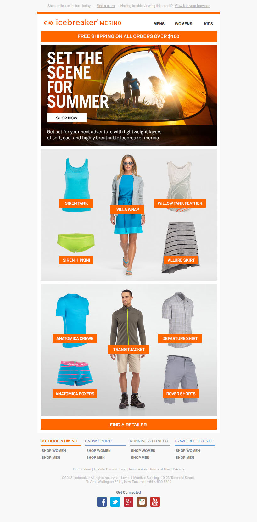 Icebreaker email marketing design sample — image 6 of 28 in page order