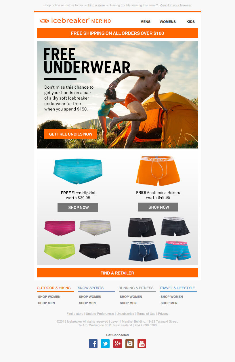 Icebreaker email marketing design sample — image 7 of 28 in page order