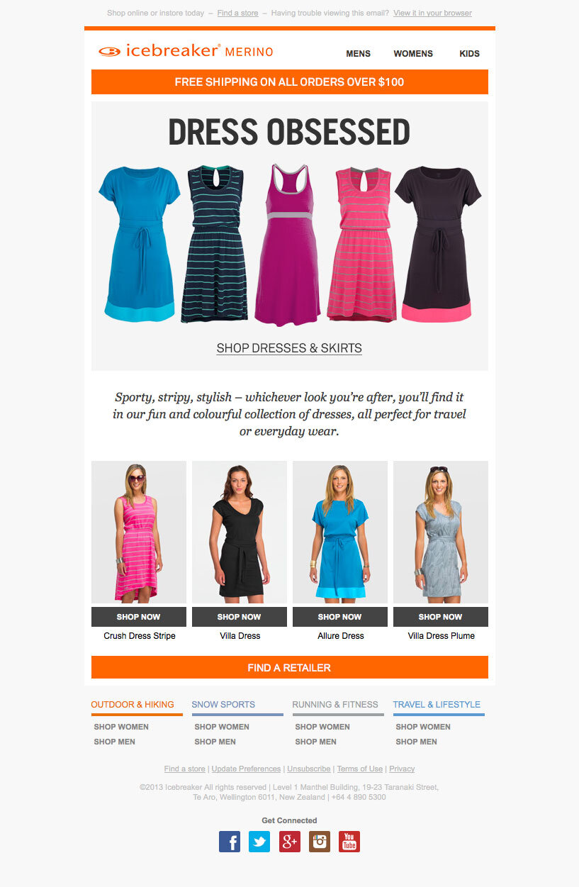Icebreaker email marketing design sample — image 9 of 28 in page order