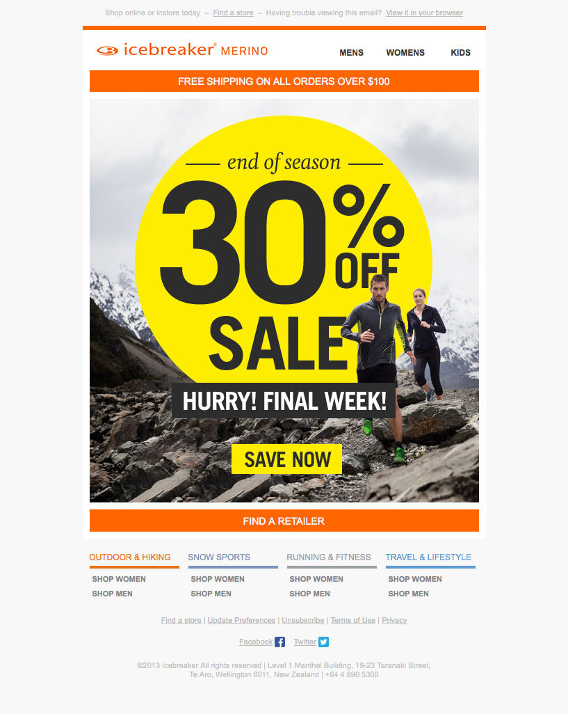 Icebreaker email marketing design sample — image 11 of 28 in page order