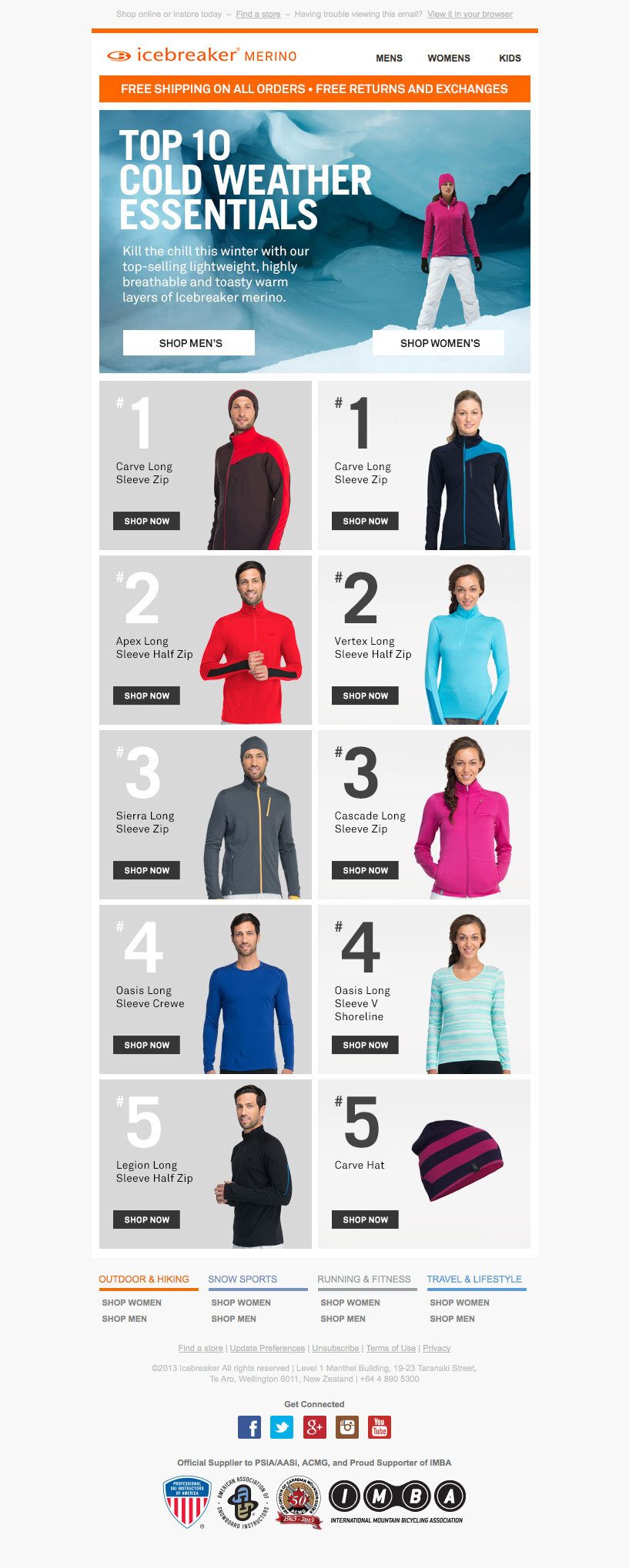 Icebreaker email marketing design sample — image 15 of 28 in page order