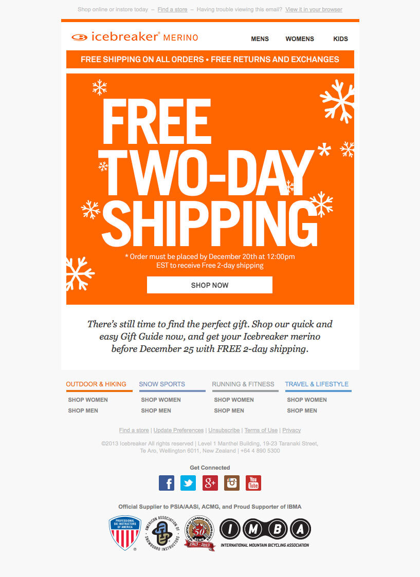 Icebreaker email marketing design sample — image 16 of 28 in page order