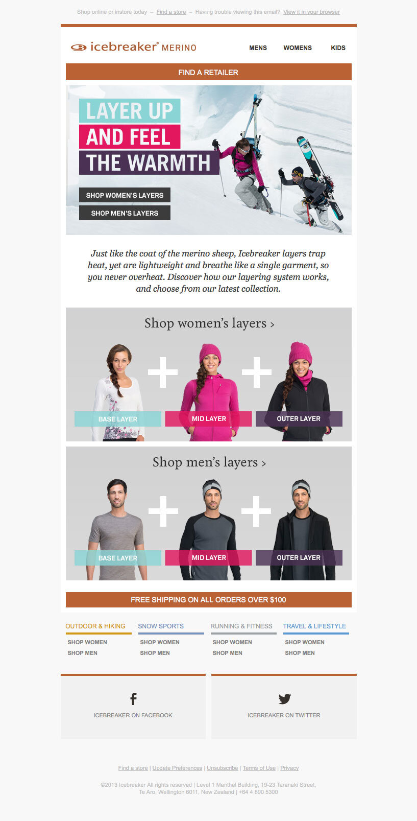 Icebreaker email marketing design sample — image 18 of 28 in page order