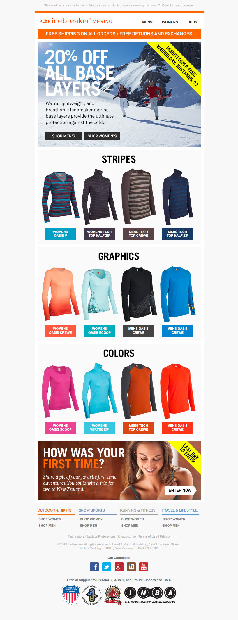 Icebreaker email marketing design sample — image 20 of 28 in page order