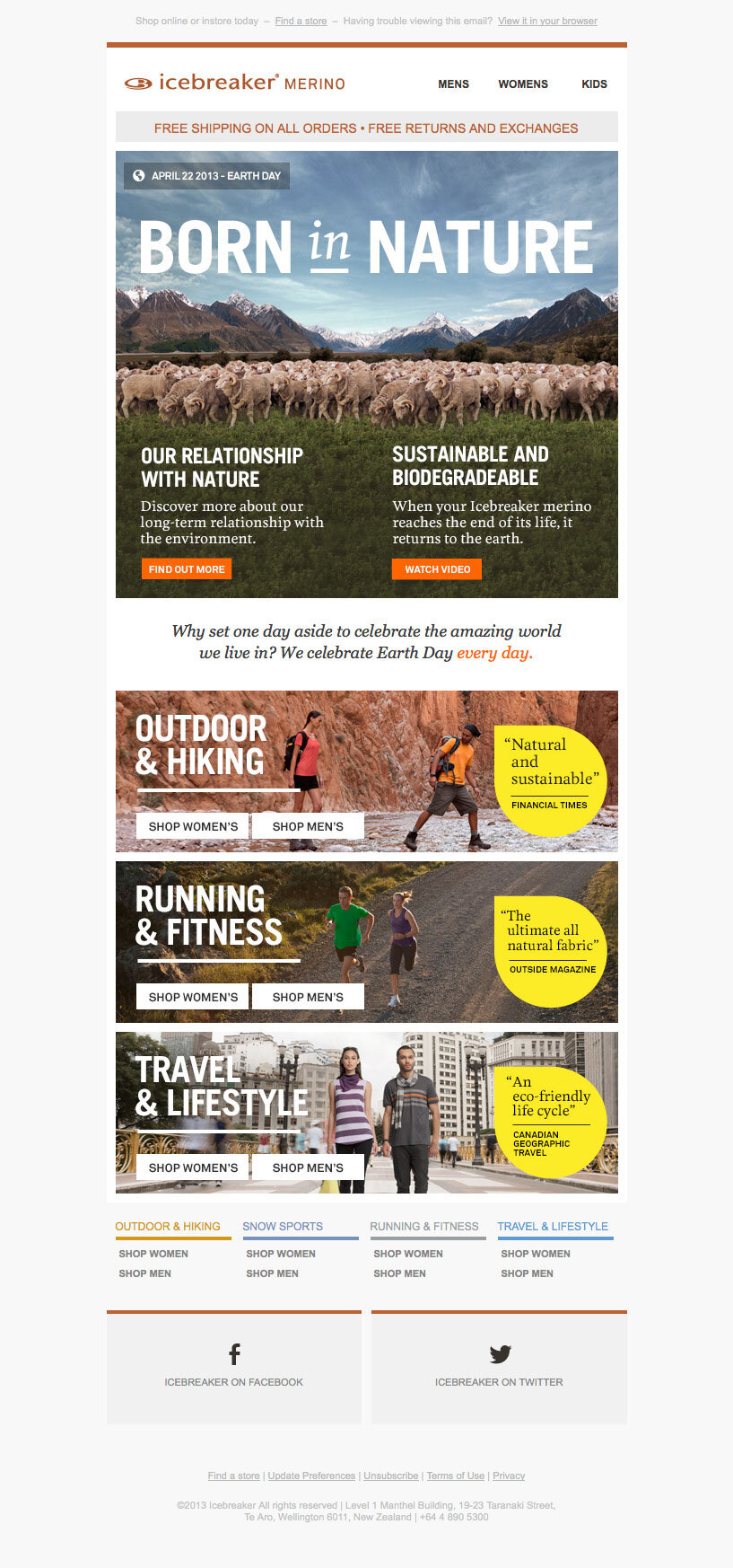 Icebreaker email marketing design sample — image 21 of 28 in page order