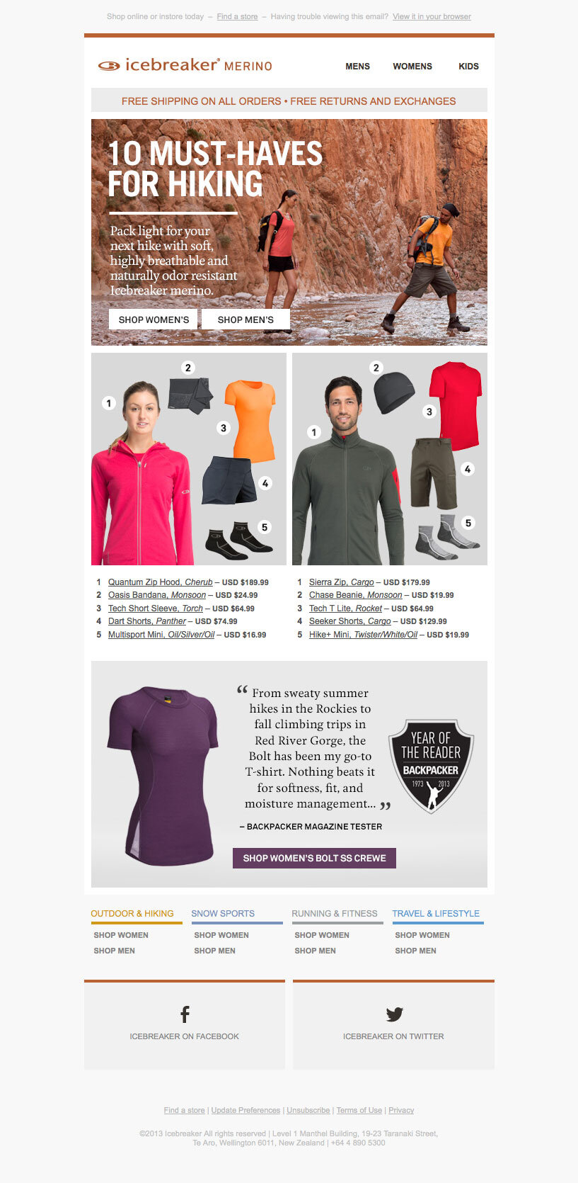 Icebreaker email marketing design sample — image 22 of 28 in page order