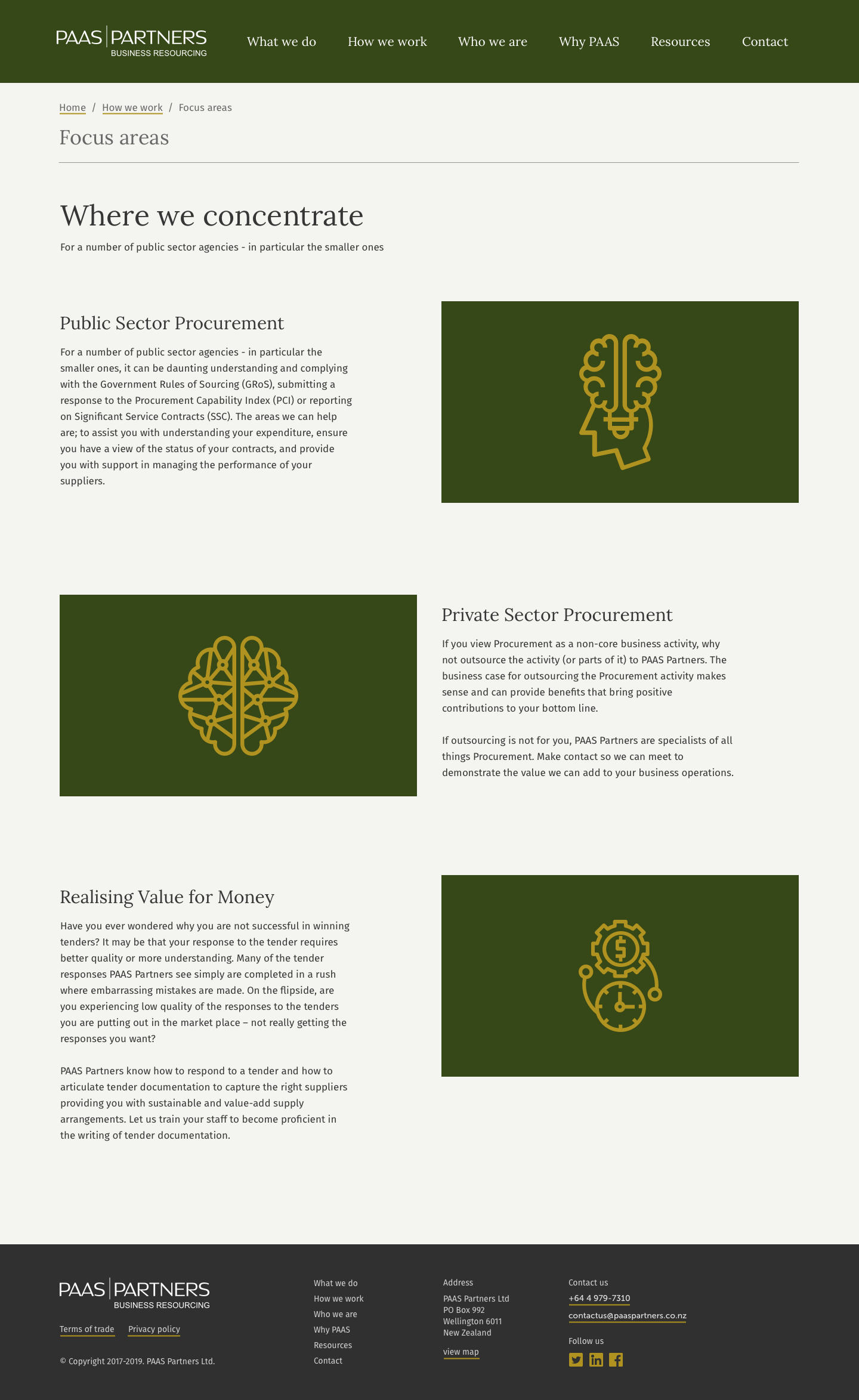 PAAS Partners website — Standard page screen