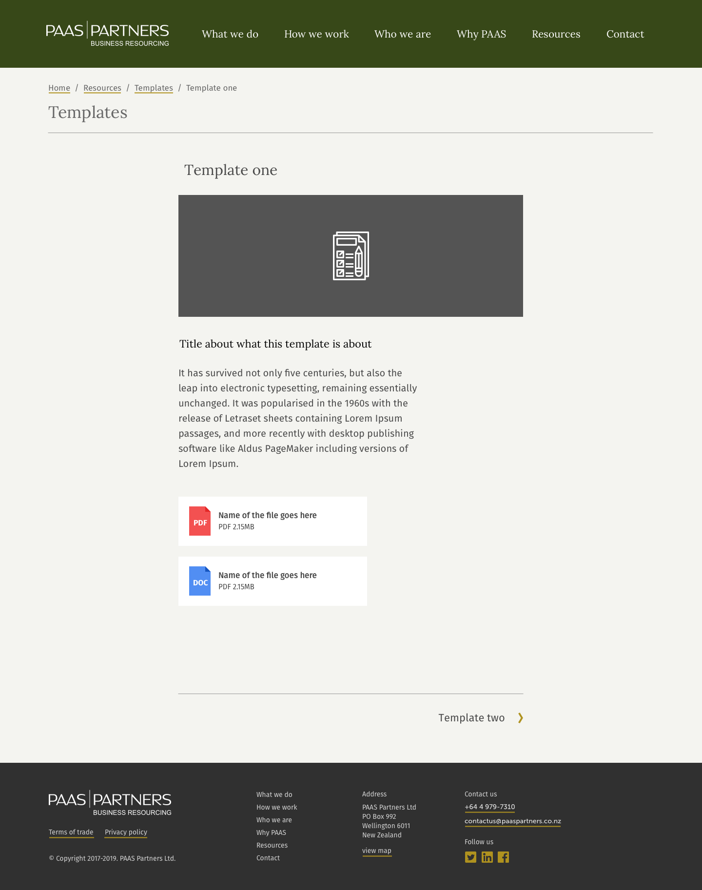 PAAS Partners website — Category single screen